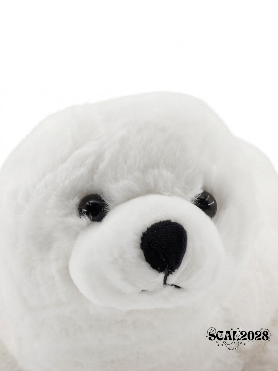 White Realistic Lying Seal Plush
