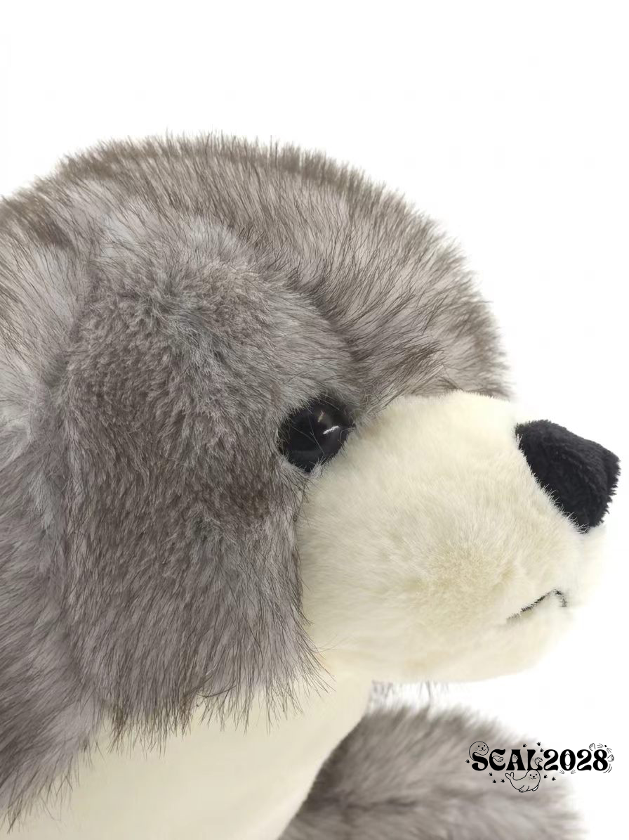 Grey Realistic Lying Seal Plush