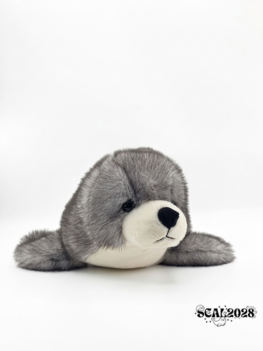 Grey Realistic Lying Seal Plush