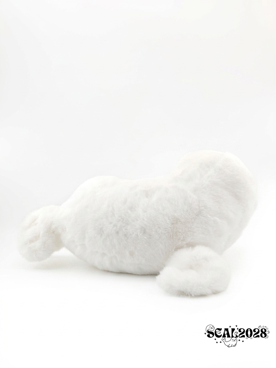 White Realistic Lying Seal Plush