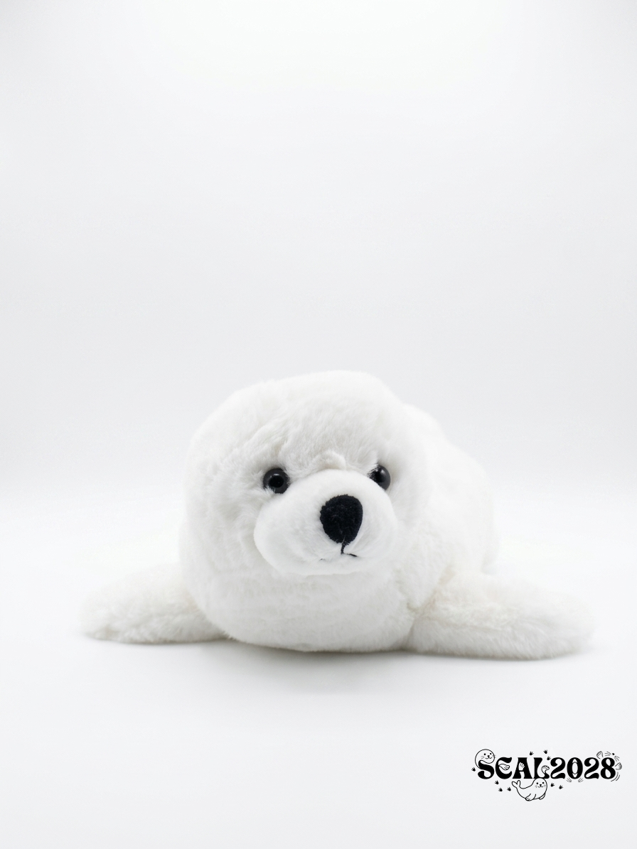 White Realistic Lying Seal Plush