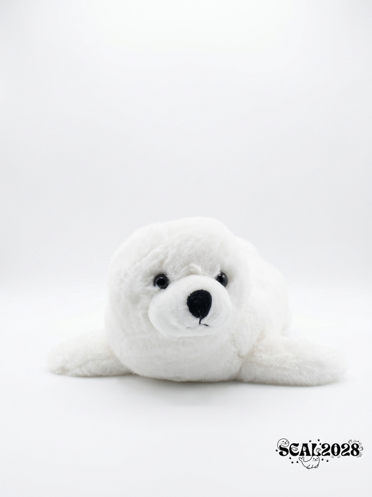 White Realistic Lying Seal Plush