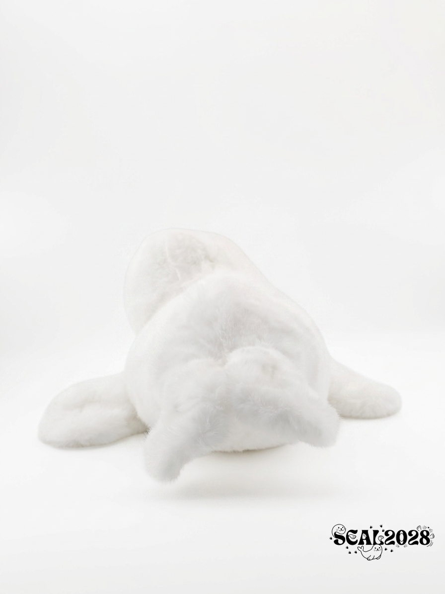 White Realistic Lying Seal Plush
