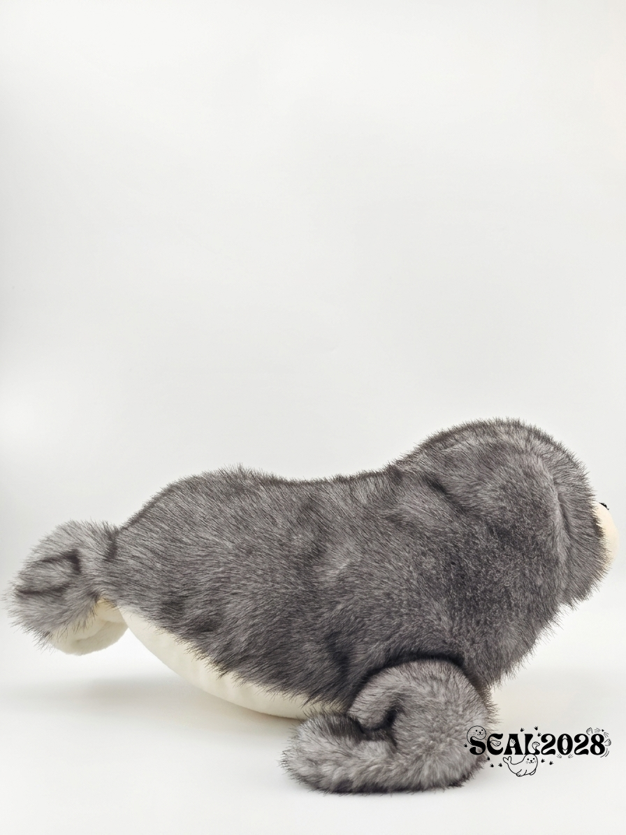 Grey Realistic Lying Seal Plush