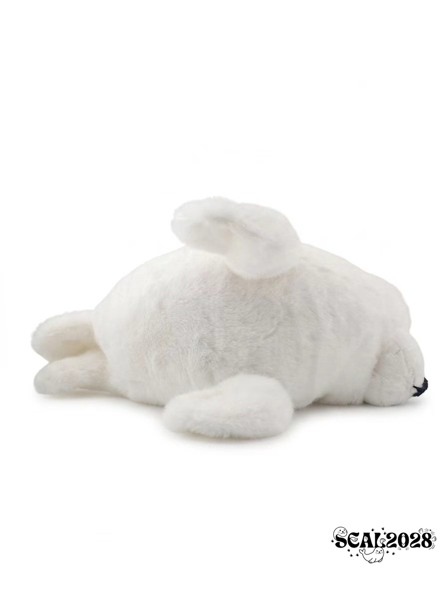White Realistic Lying Seal Plush