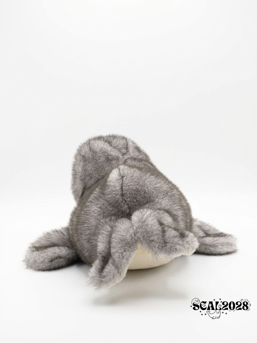Grey Realistic Lying Seal Plush