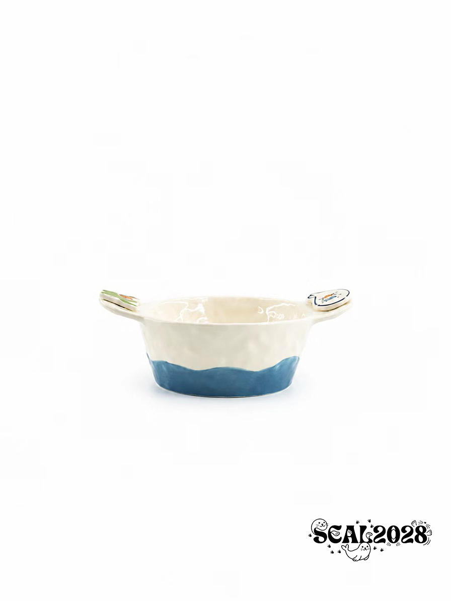 Seal Ceramic Double-Eared Bowl