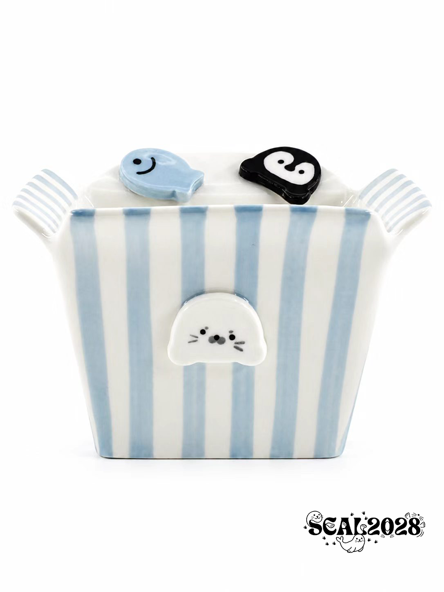 Seal and penguin fruit salad snack bowl