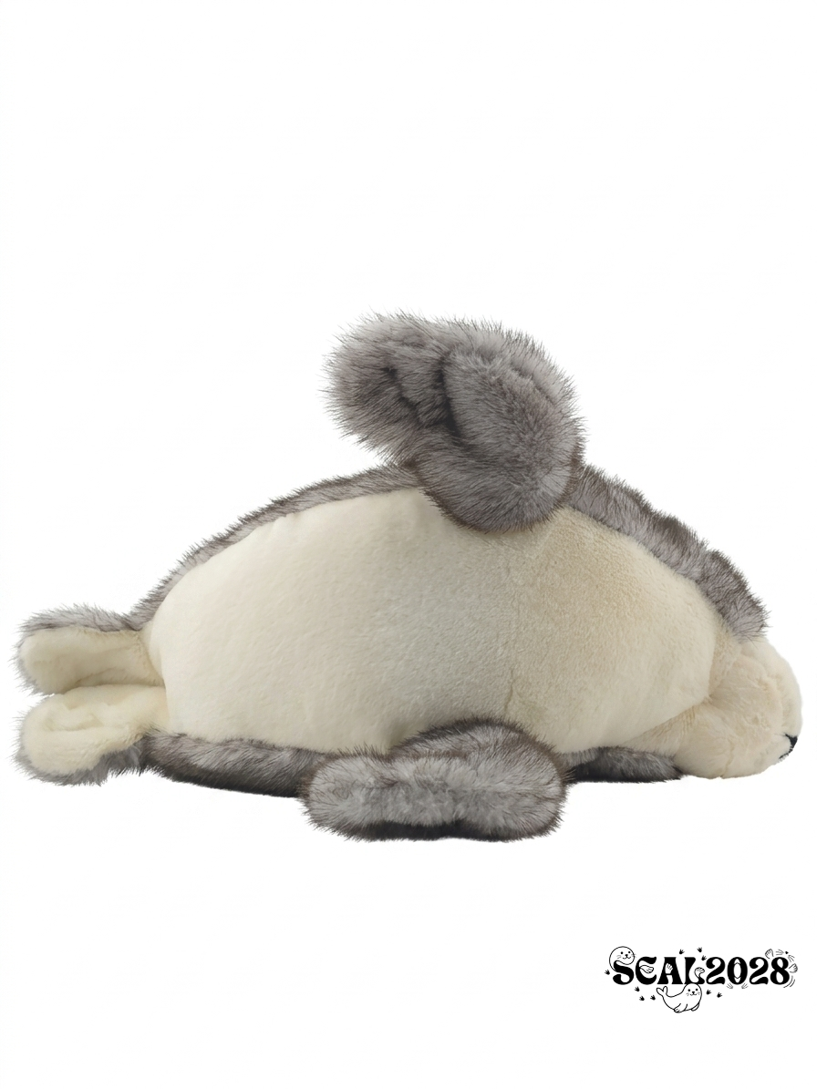 Grey Realistic Lying Seal Plush