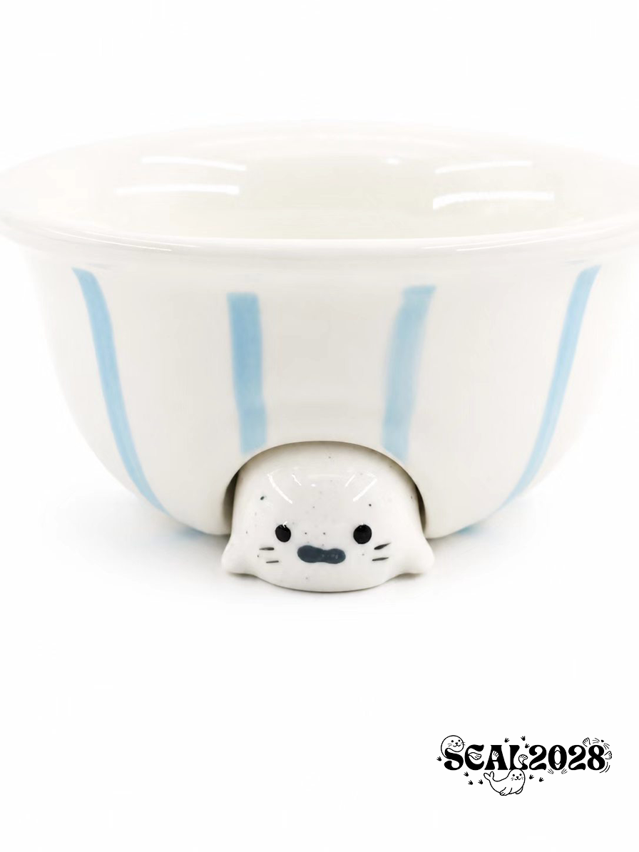Seal / Penguin Oatmeal Bowl Breakfast Bowl Fruit Bowl