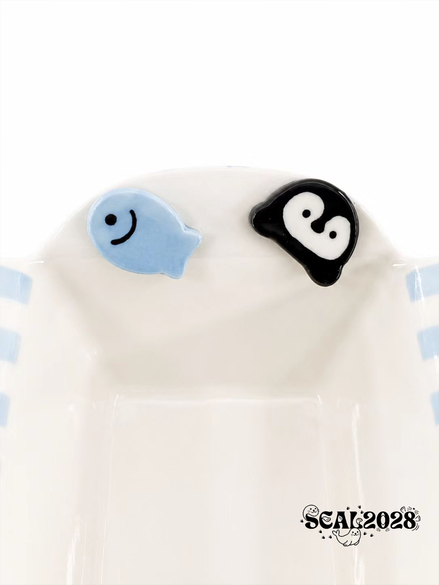Seal and penguin fruit salad snack bowl