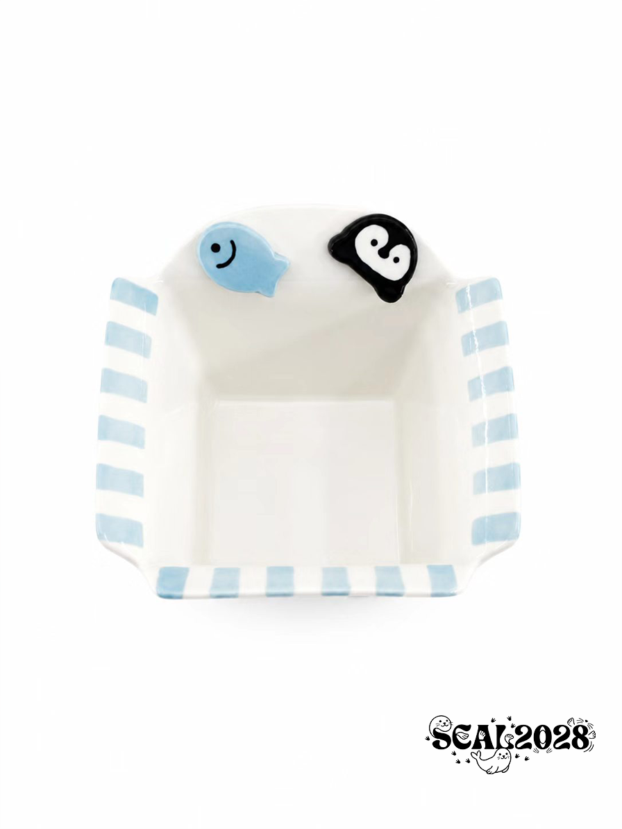 Seal and penguin fruit salad snack bowl